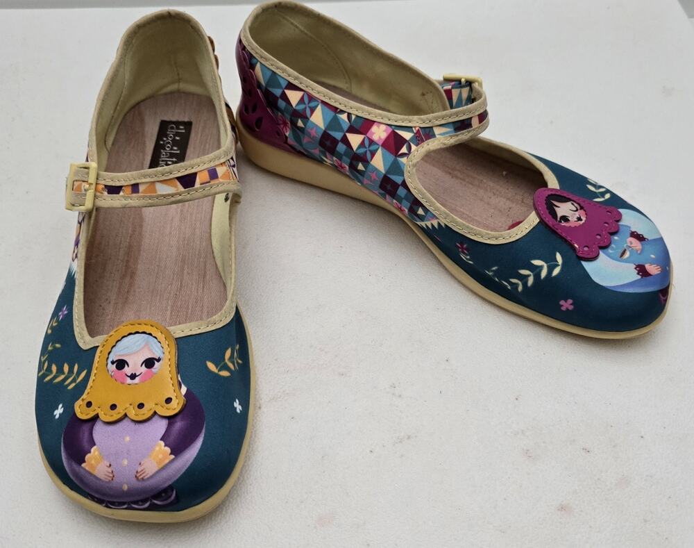 Hot Chocolate Mary Jane Shoes Matryoshka Nesting Dolls EU38/US8-8.5 Chocolalicas